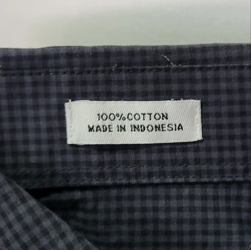 Calvin Klein Men's Black/Gray Cool Tech Checkered Button Down Shirt Size Small - Picture 4 of 7